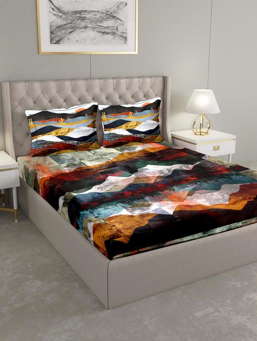 triton double bedshseet set king size cotton multi colour - 17669339 - Very Small Image - 1