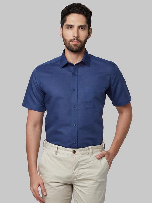 dark blue solid formal shirt - 17670500 - Very Small Image - 1