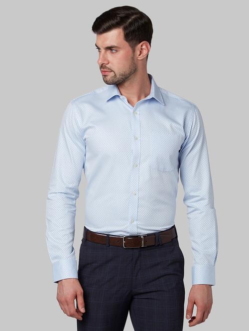 blue self design formal shirt - 17670635 - Very Small Image - 1