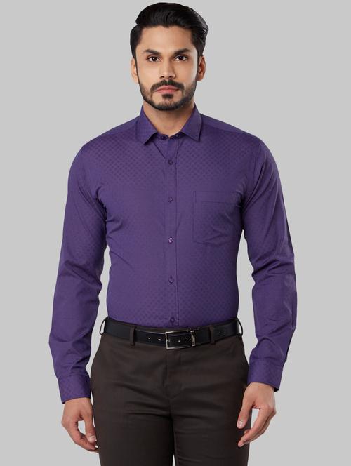 purple self design formal shirt - 17670852 - Very Small Image - 1