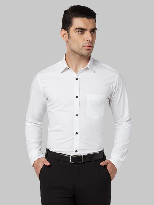 white solid formal shirt - 17670855 - Very Small Image - 1