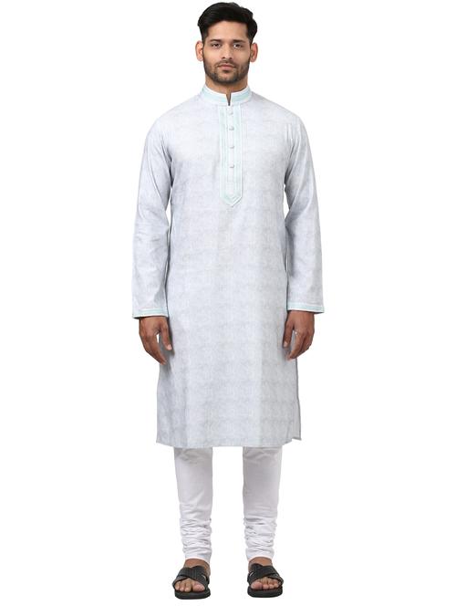 grey self design long kurta - 17671311 - Very Small Image - 1