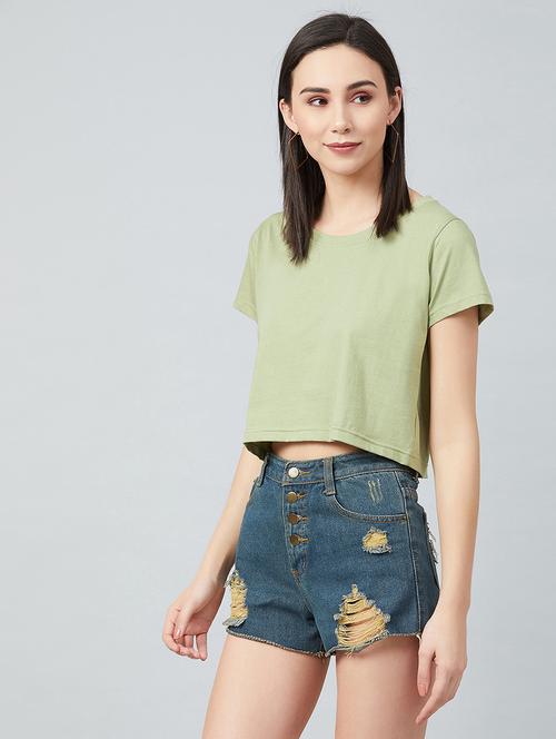 women's plain round neck t-shirt - 17671450 - Very Small Image - 1