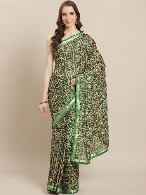 bandhani printed saree with blouse - 17672333 - Very Small Image - 1