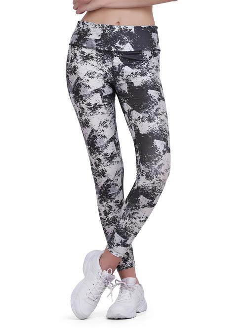 multi colored mid rise printed active wear tights - 17672475 - Very Small Image - 1