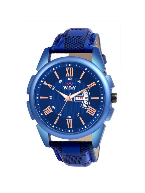 wiggy g-227 day & date leather analog watch for men and boys - 17672720 - Very Small Image - 1
