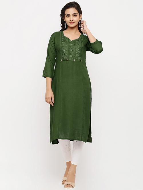 tonal embroidered straight kurta - 17673200 - Very Small Image - 1