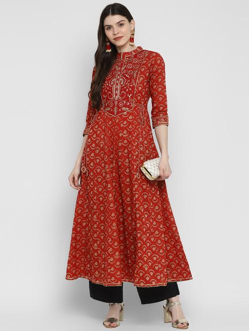 women's flared kurta - 17675440 - Very Small Image - 1