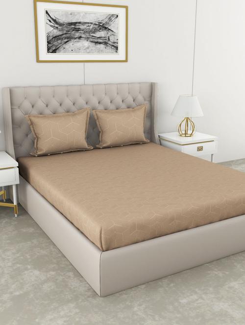 bianca 210tc satin 100% cotton xl-king-size double bedsheet with 2 pillow cover - double-mercerized finish -3pc set- - 17677111 - Very Small Image - 1