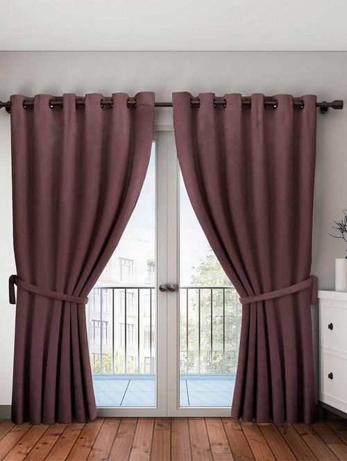 bianca minimal-satin blackout curtain [blocks 99% sunlight & reduces noise] -1pc 9 feet (blackout) abstract-coffee - 17677236 - Very Small Image - 1