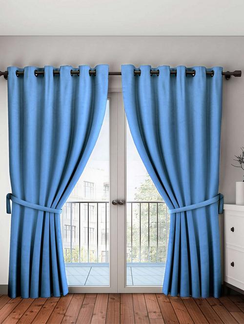 bianca minimal-satin blackout curtain [blocks 99% sunlight & reduces noise] -1pc 9 feet (blackout) abstract-blue - 17677237 - Very Small Image - 1