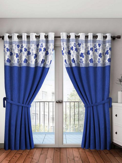bianca breezy textured fabric curtain & top design [eyelet pattern] -1pc 9 feet (pure living retreat) abstract-blue - 17677252 - Very Small Image - 1