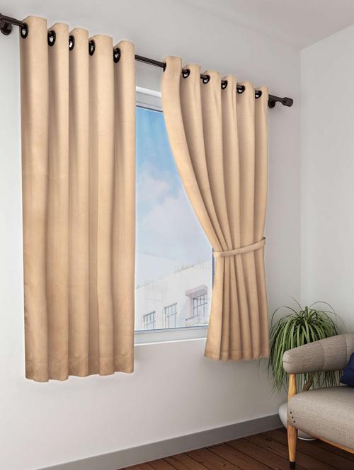 bianca minimal-satin blackout curtain [blocks 99% sunlight & reduces noise] -1pc 5 feet (blackout) abstract-dk.gold - 17677253 - Very Small Image - 1