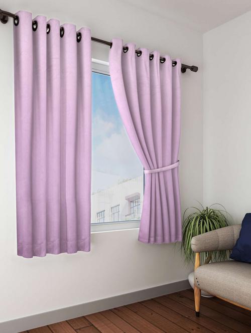 bianca minimal-satin blackout curtain [blocks 99% sunlight & reduces noise] -2pc 5 feet (blackout) plain-roseberry - 17677281 - Very Small Image - 1