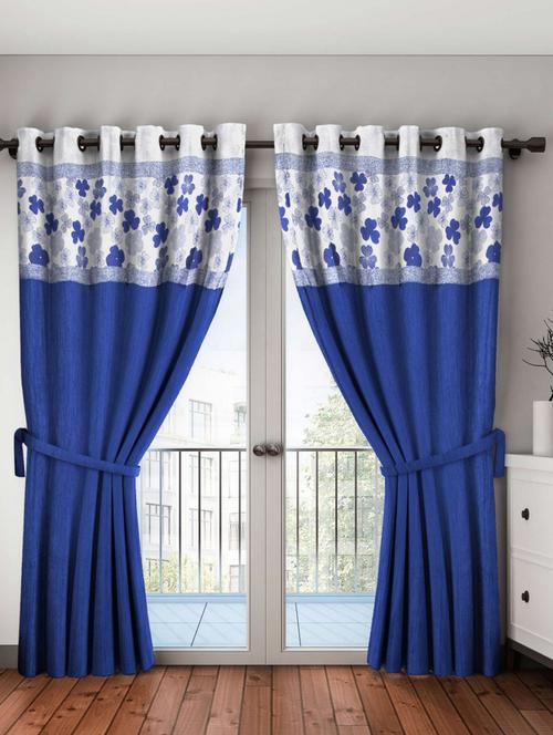 bianca breezy textured fabric curtain & top design [eyelet pattern] -2pc 7 feet (pure living retreat) mix-match-blue - 17677288 - Very Small Image - 1