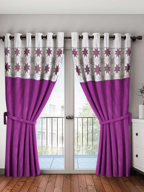 bianca breezy textured fabric curtain & top design [eyelet pattern] -2pc 9 feet (pure living retreat) mix-match-wine - 17677292 - Very Small Image - 1