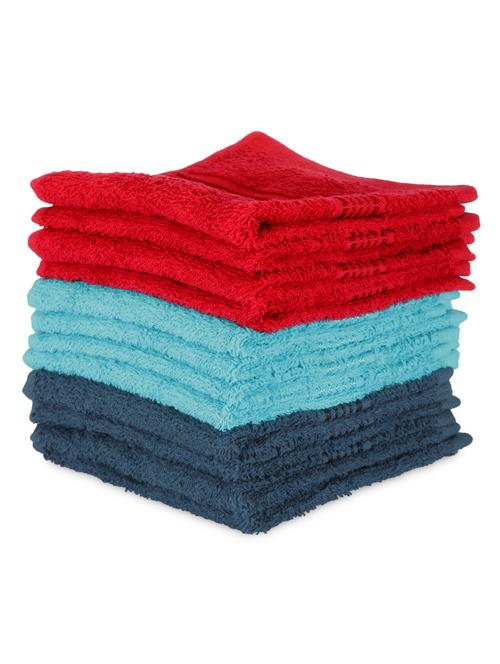 lorena 100% cotton super-soft terry towels -12pc face towel (d`ross) solid-multi - 17677802 - Very Small Image - 1