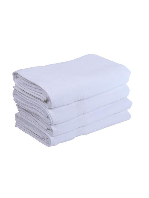 bianca zero-twist 100% cotton ultra-fluffy towels -4pc bath towel (paradiso) solid-white - 17677943 - Very Small Image - 1