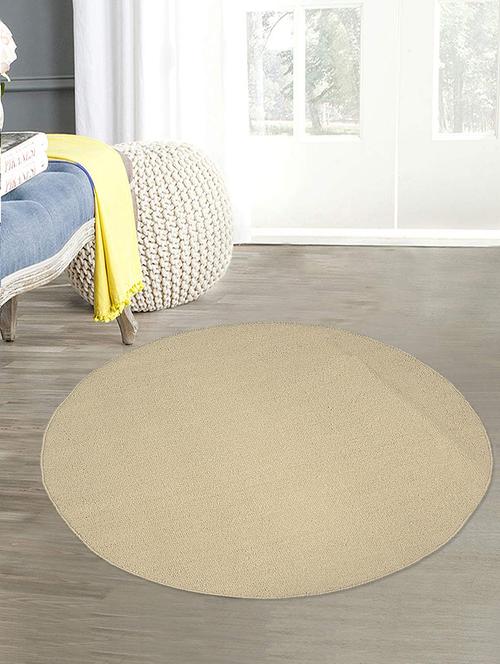 saral home pp-yarn round shaped multiuse mat (90 cm round, ivory) - 17678534 - Very Small Image - 1