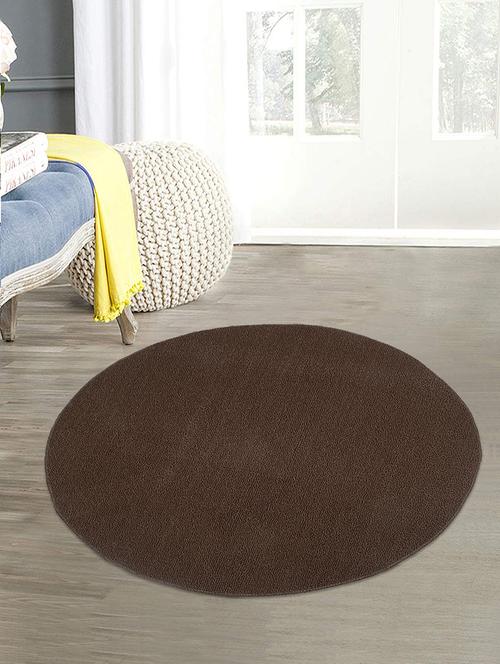 saral home pp-yarn round shaped multiuse mat (90 cm round, dk.brown) - 17678538 - Very Small Image - 1