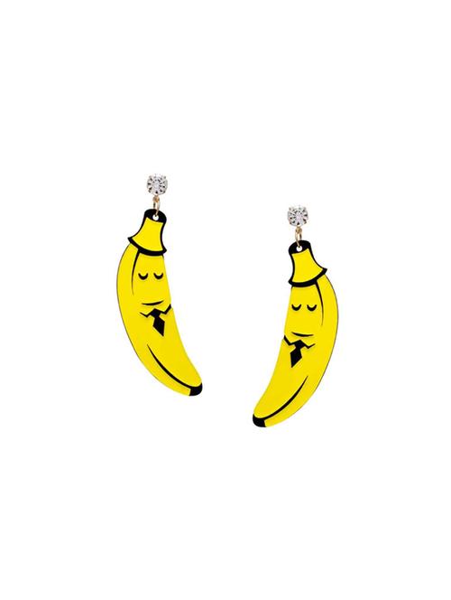 yellow metal drop earring - 17678618 - Very Small Image - 1