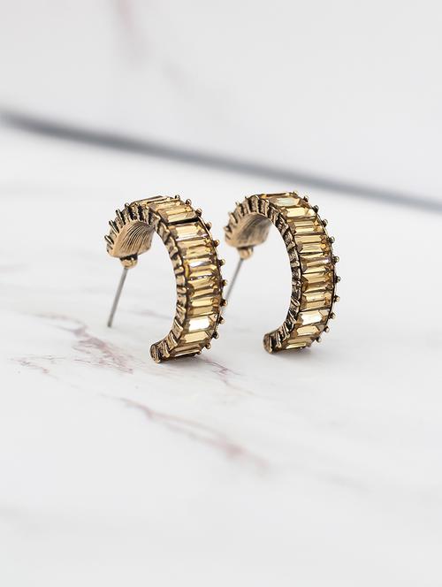 yellow metal hoop earring - 17678892 - Very Small Image - 1