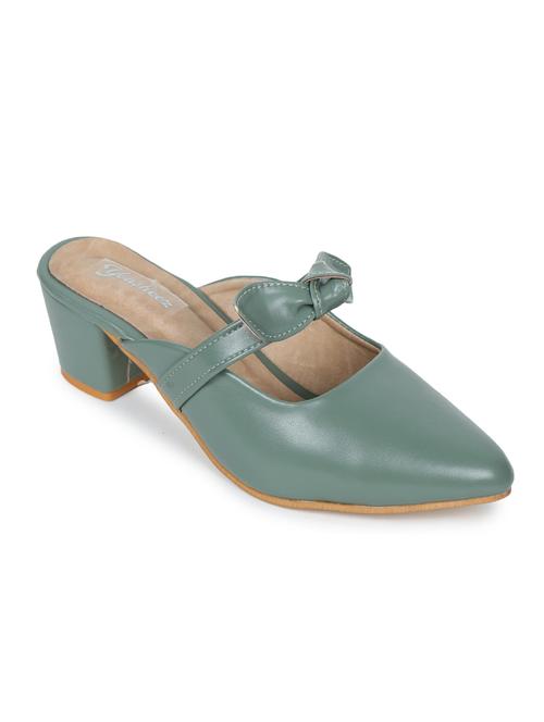 green leatherette slip on pumps - 17678945 - Very Small Image - 1