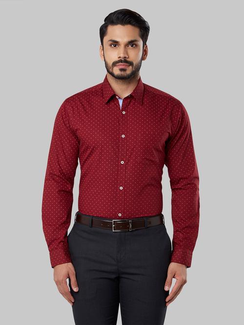 maroon printed formal shirt - 17679104 - Very Small Image - 1