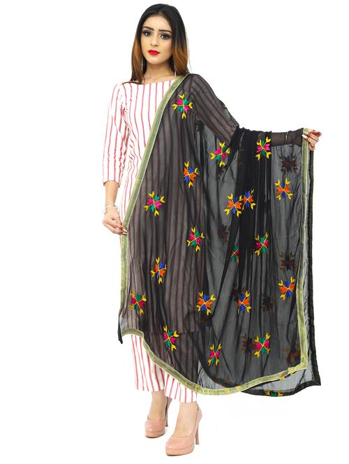 black poly chiffon dupatta - 17679865 - Very Small Image - 1