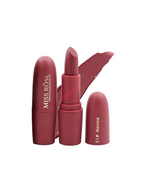 miss rose creamy matte long lasting waterproof  lip moisturizing bullet lipstick  shade 51 monica 7301-026b 51 - 17680484 - Very Small Image - 1