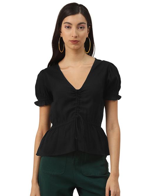 ruched detail peplum top  - 17684549 - Very Small Image - 1