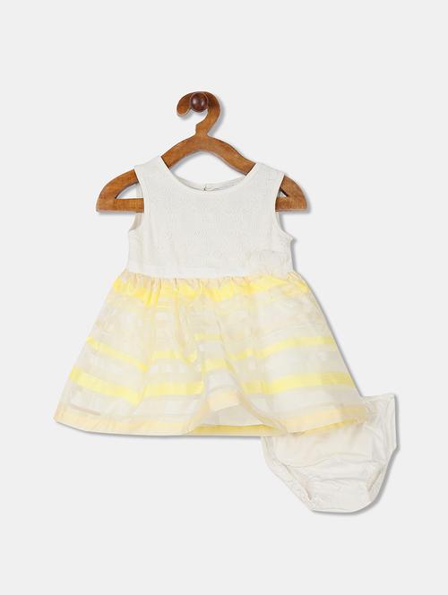 yellow cotton blend frock with bloomer  - 17685420 - Very Small Image - 1
