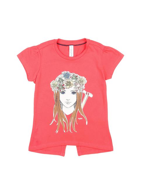 pink cotton printed tee - 17686036 - Very Small Image - 1