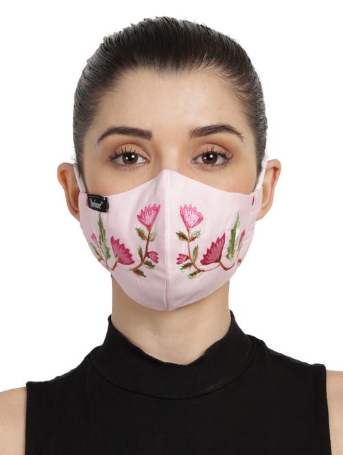 pink cotton decorative women mask - 17686866 - Very Small Image - 1