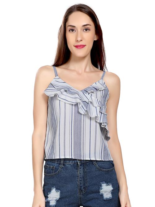 women's ruffle shoulder strap top - 17687463 - Very Small Image - 1