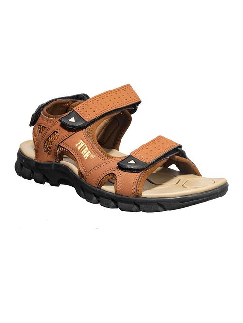 brown synthetic & mesh back strap floaters - 17688917 - Very Small Image - 1