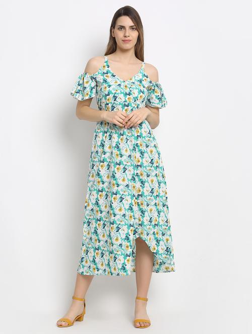 cold shoulder floral dress  - 17689108 - Very Small Image - 1
