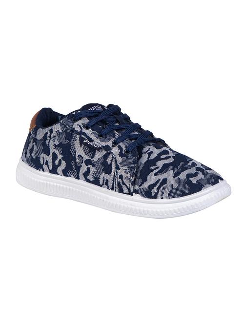 navy fabric lace up sneakers - 17689198 - Very Small Image - 1