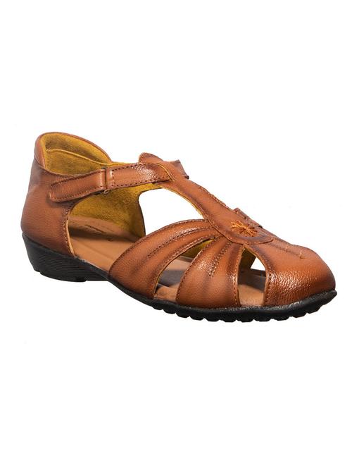 brown leather back strap sandals - 17690162 - Very Small Image - 1