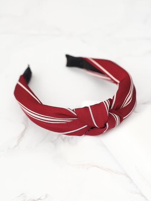 red cotton blend hair band - 17690302 - Very Small Image - 1