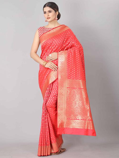 jacquard kanjivaram saree with blouse - 17690794 - Very Small Image - 1