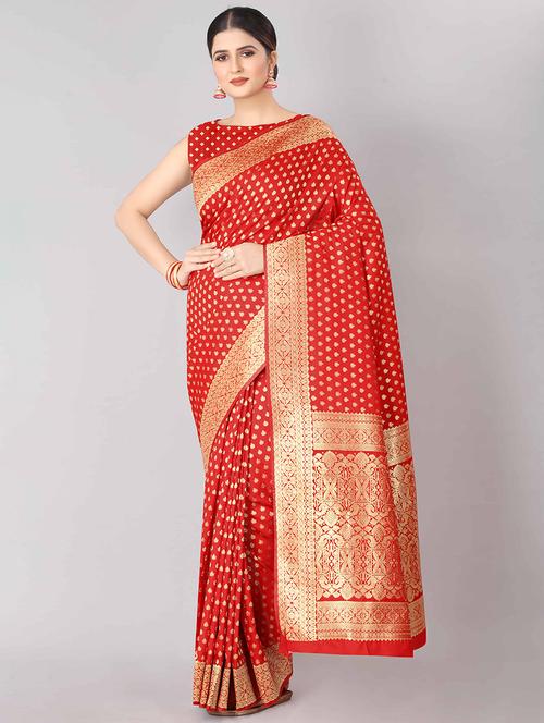 jacquard kanjivaram saree with blouse - 17690796 - Very Small Image - 1