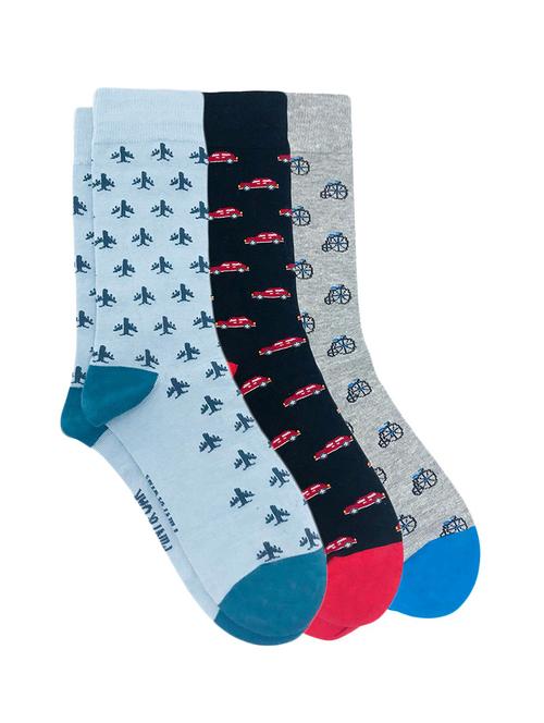 men pack of 3 printed above ankle length socks - 17691466 - Very Small Image - 1