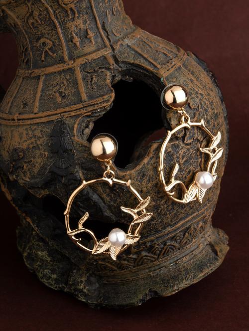 gold metal drop earring - 17691593 - Very Small Image - 1