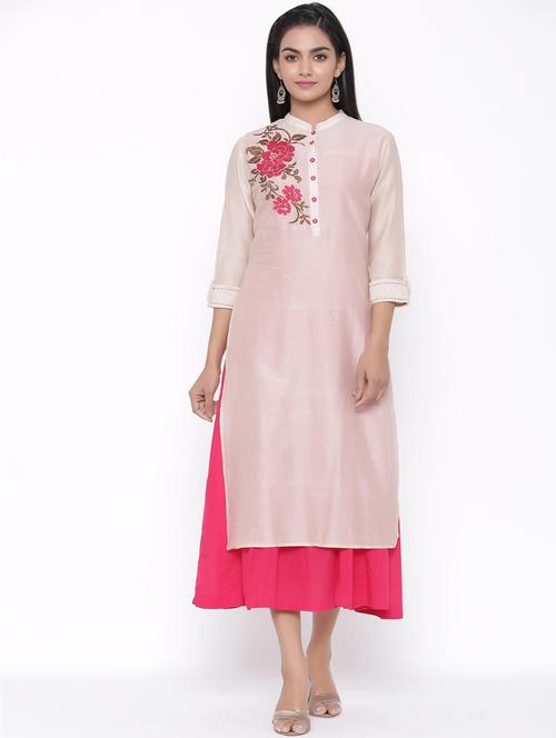 embroidered layered kurta - 17692913 - Very Small Image - 1