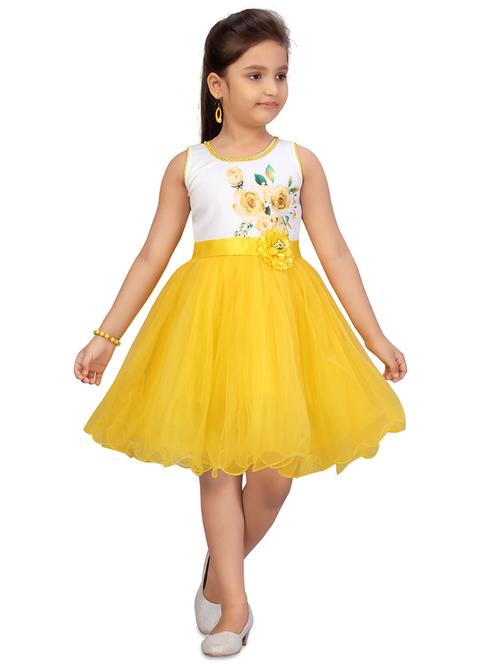 yellow net frock - 17692985 - Very Small Image - 1