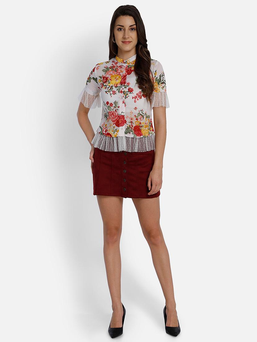 women's straight mandarin neck top - 17693235 - Zoom Image - 3