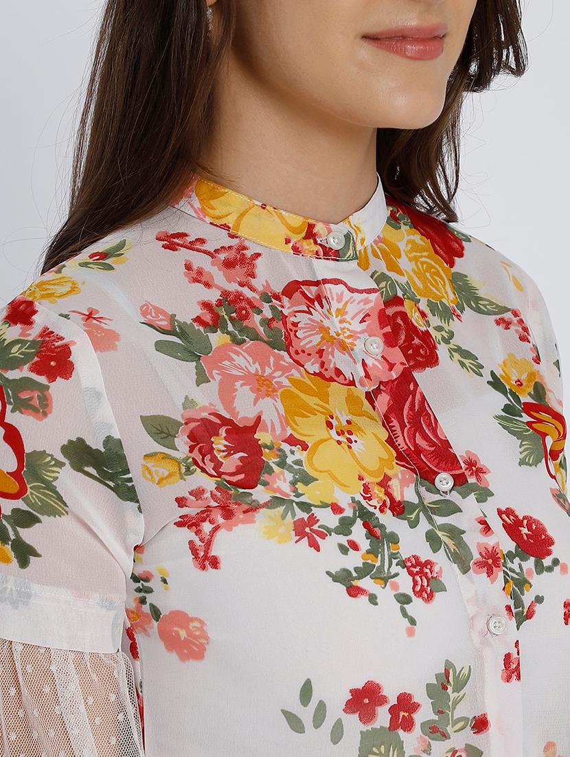 women's straight mandarin neck top - 17693235 - Zoom Image - 4