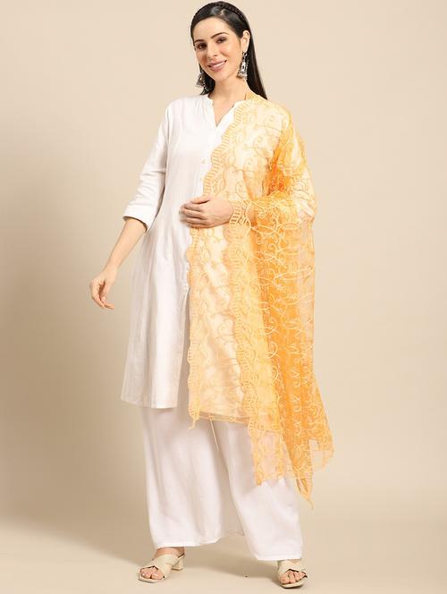 orange net dupatta - 17693370 - Very Small Image - 1