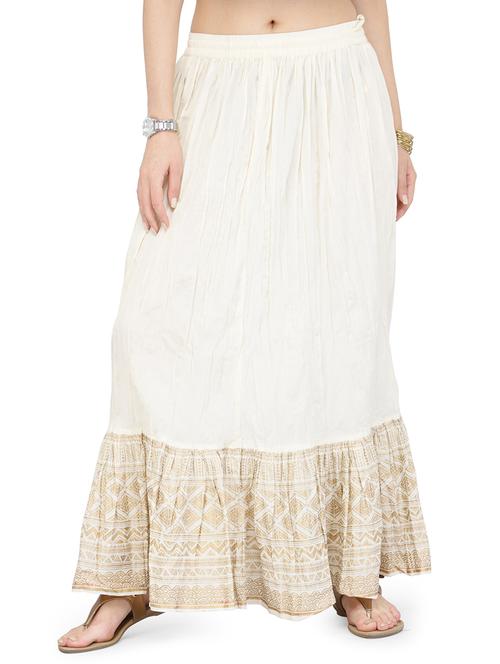 white cotton flared skirt - 17694570 - Very Small Image - 1